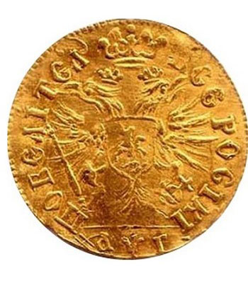 1 червонец 1703 года Петр 1