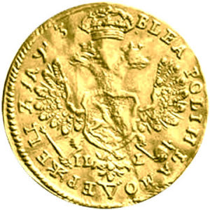 1 червонец 1707 года Петр 1