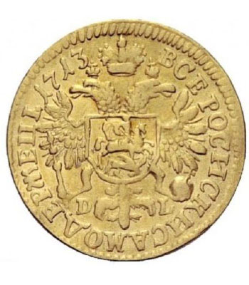 1 червонец 1713 года Петр 1