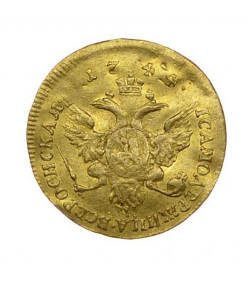 1 червонец 1744 года Елизавета Петровна
