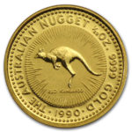 Золота монета 5 доларів 1990 рік. Австралія. Червоний кенгуру