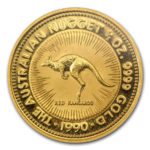 Золота монета 50 доларів 1990 року. Австралія. Червоний кенгуру