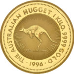 Золотая монета 3000 долларов 1996 год. Австралия. Красный кенгуру