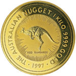 Золотая монета 3000 долларов 1997 год. Австралия. Красный кенгуру