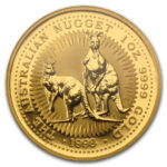 Золотая монета 100 долларов 1998 год. Австралия. Красный кенгуру