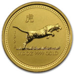 Золота монета 15 доларів 1998 року. Австралія. Лунар. Рік Тигра