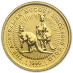 Золотая монета 15 долларов 1998 год. Австралия. Красный кенгуру