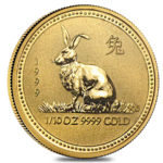 Золота монета 15 доларів 1999 року. Австралія. Лунар. Рік Зайця