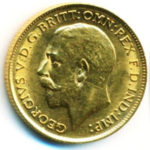 Золота монета Полсоверена 1911-1918 років. Австралія. Король Георг V