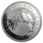 Срібна монета 10 доларів 2000 рік. Австралія. Кукабарра