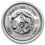 Срібна монета 50 центів 2000 рік. Австралія. Лунар. Рік Дракона