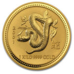 Золота монета 3000 доларів 2001 року. Австралія. Лунар. Рік Змії