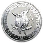 Срібна монета 30 доларів 2001 року. Австралія. Кукабарра