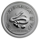 Срібна монета 50 центів 2001 року. Австралія. Лунар. Рік Змії