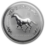 Срібна монета 10 доларів 2002 року. Австралія. Лунар. Рік Коня