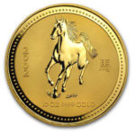 Золота монета 1000 доларів 2002 року. Австралія. Лунар. Рік Коня