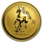 Золота монета 200 доларів 2002 року. Австралія. Лунар. Рік Коня