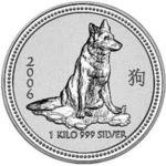 Срібна монета 30 доларів 2006 року. Австралія. Лунар. Рік Собаки