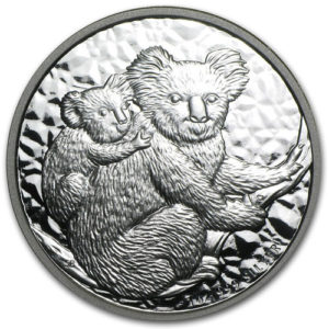 Серебряная монета 1 доллар 2008 год. Австралия. Коала
