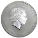 Серебряная монета 10 долларов 2008 год. Австралия. Лунар. Год Крысы