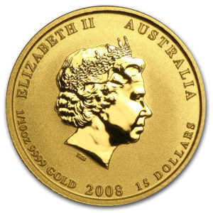 Золотая монета 15 долларов 2008 год. Австралия. Лунар. Год Крысы
