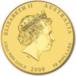 Золота монета 50 доларів 2008 року. Австралія. Лунар. Рік Щура