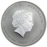 Срібна монета 1 долар 2009 рік. Австралія. Лунар 2. Рік Бика