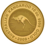 Золотая монета 1000 долларов 2009 год. Австралия. Красный кенгуру