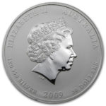 Срібна монета 30 доларів 2009 року. Австралія. Лунар 2. Рік Бика
