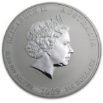 Серебряная монета 300 долларов 2009 год. Австралия. Лунар. Год Быка