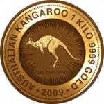 Золотая монета 3000 долларов 2009 год. Австралия. Красный кенгуру