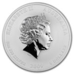 Срібна монета 8 доларів 2009 року. Австралія. Лунар. Рік Бика