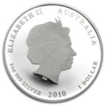 Срібні монети 1 долар 2010 рік. Австралія. Лунар. Рік Тигра