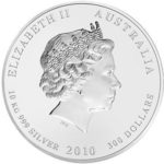 Срібна монета 300 доларів 2010 року. Австралія. Лунар. Рік Тигра