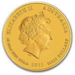 Золота монета 30000 доларів 2011 року. Австралія. Лунар. Рік Зайця