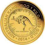 Золотая монета 3000 долларов 2014 год. Австралия. Красный кенгуру