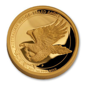 Золотая монета 100 долларов 2015 год. Австралия. Клиновидный орел
