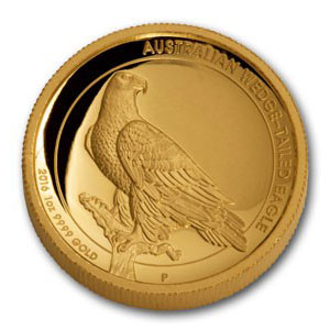 Золотая монета 100 долларов 2016 год. Австралия. Клиновидный орел