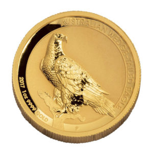 Золотая монета 100 долларов 2017 год. Австралия. Клиновидный орел