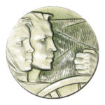 Памятная настольная медаль Награждение ВЛКСМ орденом Ленина за успешное освоение целинных земель