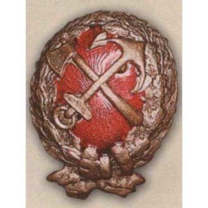 Нагрудный знак «Красного командира ж.д. войск». 1917 - 18 гг.
