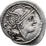 Серебряный Республиканский Денарий Марка Сервилия Нониана, 100 год до н.э.