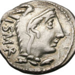 Серебряный Республиканский Денарий Луция Тория Бальбина, 105 год до н.э.