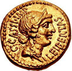 Золотой ауреус, Гней Лентул, 76-74 год до н.э.