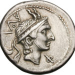 Серебряный Республиканский Денарий Луция Марция Филиппа, 113-112 год до н.э.