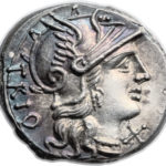 Серебряный Республиканский Денарий Гнея Лукреция Триона, 136 год до н.э.