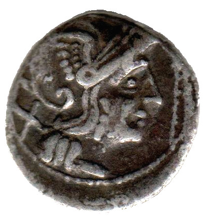 Серебряный республиканский Денарий Анонимного выпуск, 211-208 год до н.э.