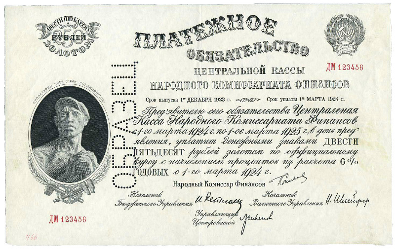 Банкнота РСФСР 250 рублей 1923 года