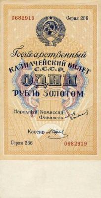 Банкнота 1 рубль золотом 1924 года
