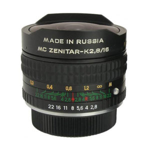 Объектив Зенитар-К 2.8/16 мм «Рыбий глаз»